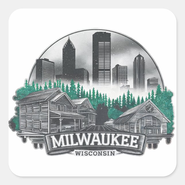 Milwaukee City Wisconsin USA Square Sticker (Front)