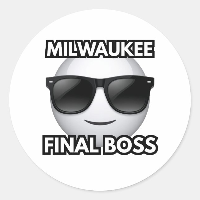 Milwaukee Final Boss Cool Emoji Sticker (Front)