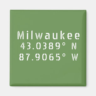 Milwaukee Latitude & Longitude Magnet