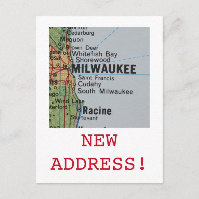 Milwaukee New Address announcement Postcard (Front)