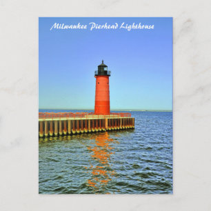 Milwaukee Pierhead Lighthouse, Lake Michigan Postcard