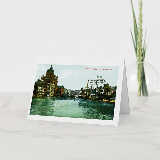 Milwaukee River, Milwaukee, Wisconsin Foil Greeting Card (Front)