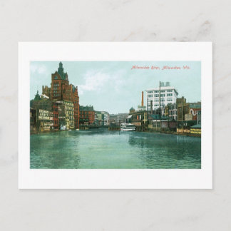 Milwaukee River, Milwaukee, Wisconsin Postcard