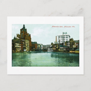 Milwaukee River, Milwaukee, Wisconsin Postcard