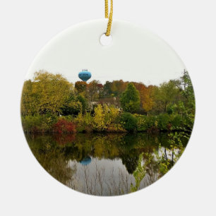 Milwaukee River, West Bend, Wisconsin Ceramic Tree Decoration