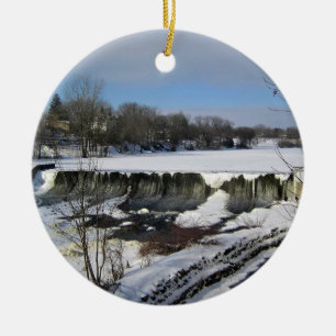 Milwaukee River, West Bend, Wisconsin Ceramic Tree Decoration