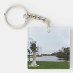 Milwaukee River, West Bend, Wisconsin Key Ring