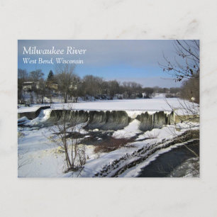 Milwaukee River, West Bend, Wisconsin Postcard