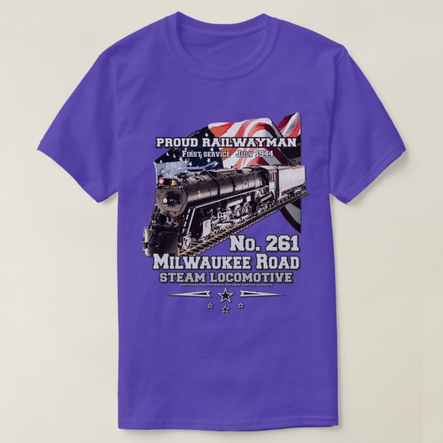 Milwaukee Road 261 steam locomotive T-Shirt (Design Front)