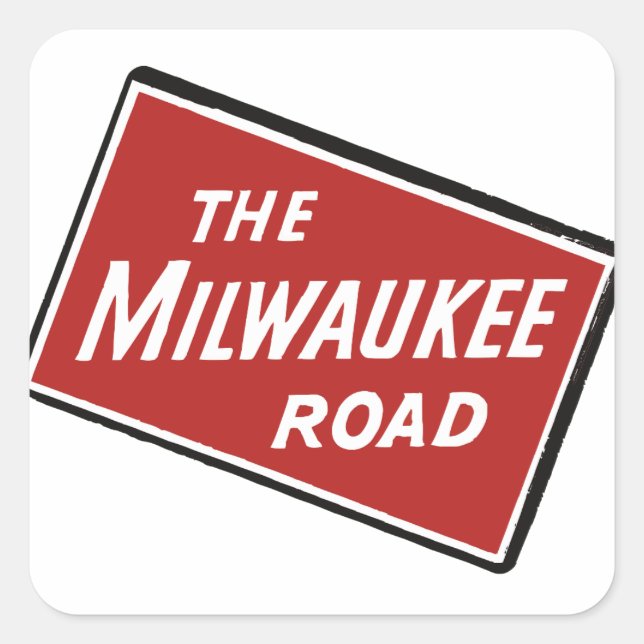Milwaukee Road Railway Sign 2 Square Sticker (Front)