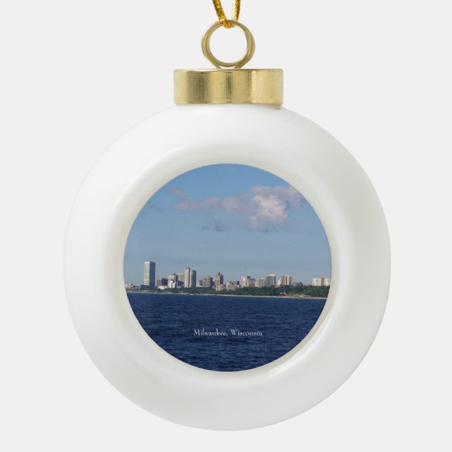 Milwaukee Skyline ball or snowflake ornament (Front)