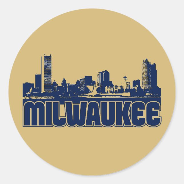 Milwaukee Skyline Classic Round Sticker (Front)