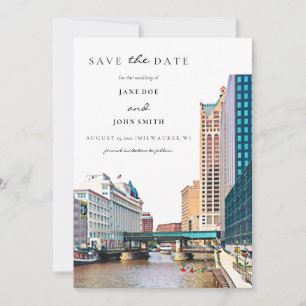 Milwaukee Skyline flat Save The Date Card