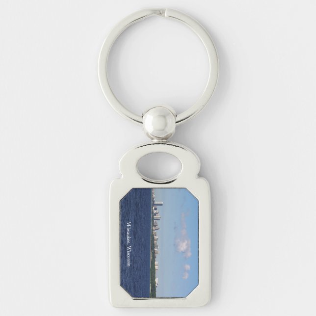 Milwaukee Skyline metal key chain (Front)