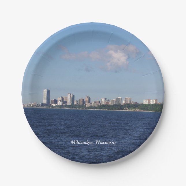 Milwaukee Skyline paper plate (Front)