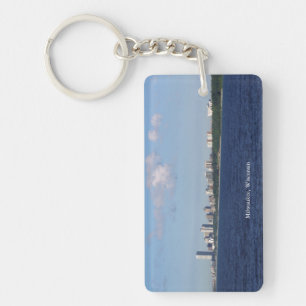 Milwaukee Skyline rectangle acrylic key chain