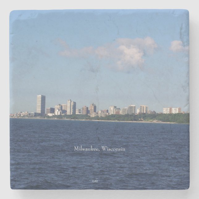 Milwaukee Skyline stone coaster (Front)