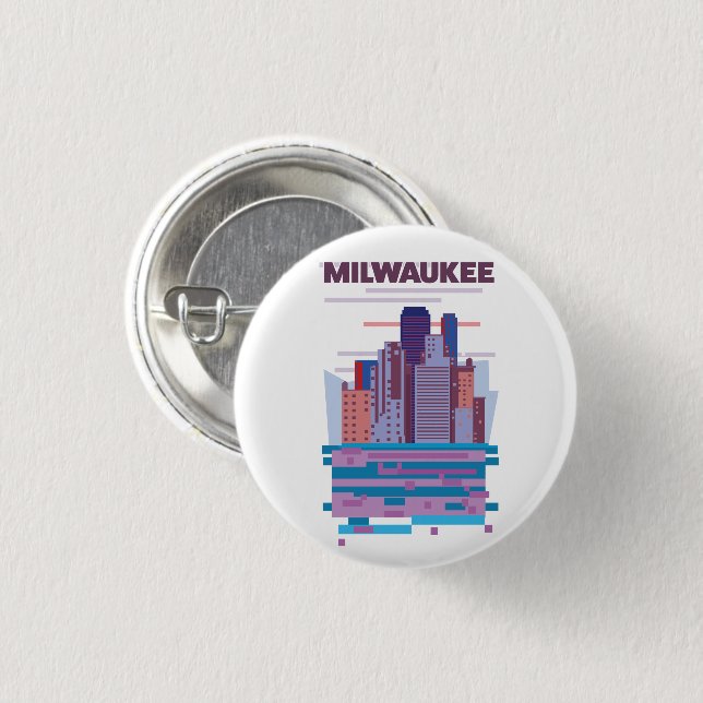 Milwaukee Travel poster 3 Cm Round Badge (Front & Back)