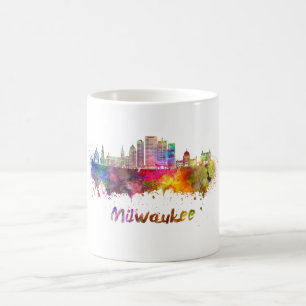 Milwaukee V2  skyline in watercolor Coffee Mug