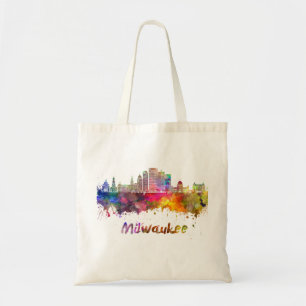 Milwaukee V2 skyline in watercolor Tote Bag