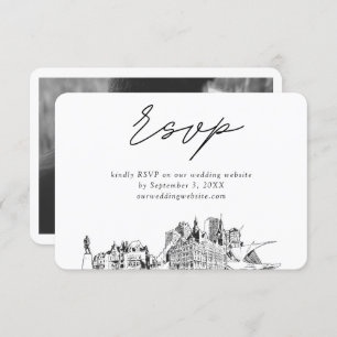 Milwaukee Wedding Minimalist Sketch RSVP Enclosure Card