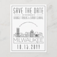 Milwaukee Wedding | Stylized Skyline Save the Date