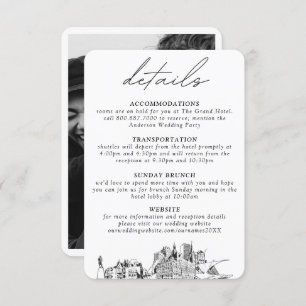 Milwaukee Wedding Vertical Details Enclosure Card
