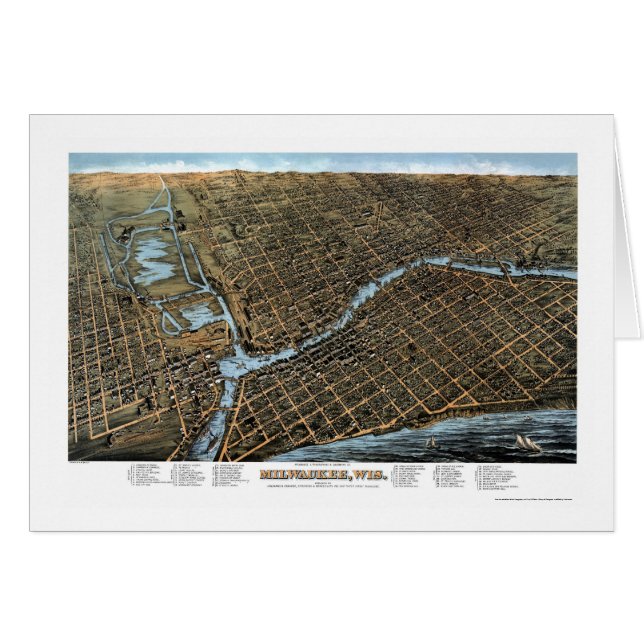 Milwaukee, WI Panoramic Map - 1872 (Front Horizontal)