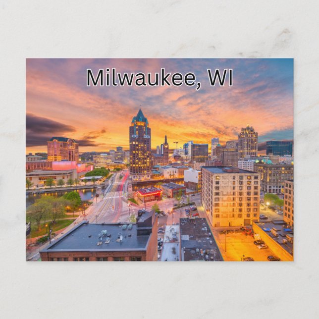 Milwaukee WI Postcard Travel (Front)