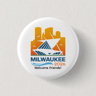 Milwaukee Wisconsin 2026 International Convention  3 Cm Round Badge