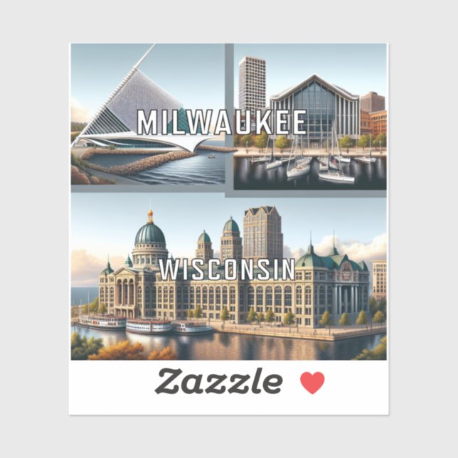 Milwaukee Wisconsin 3 Inch Vinyl Sticker (Sheet)
