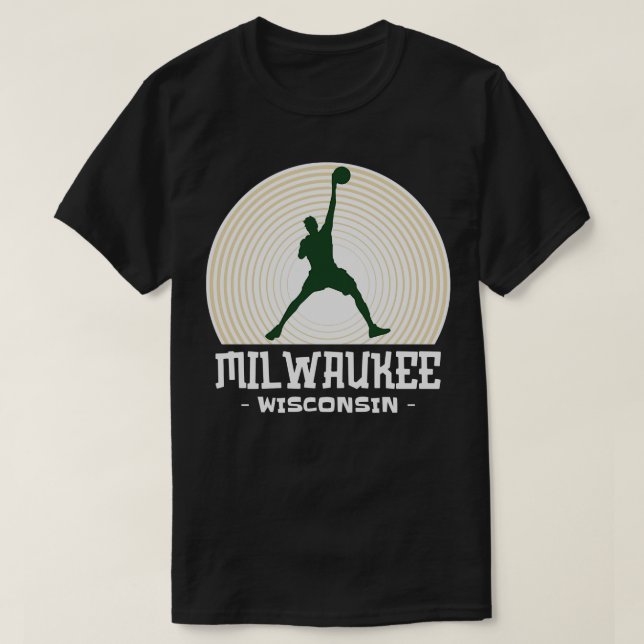 Milwaukee Wisconsin Basketball T-Shirt (Design Front)