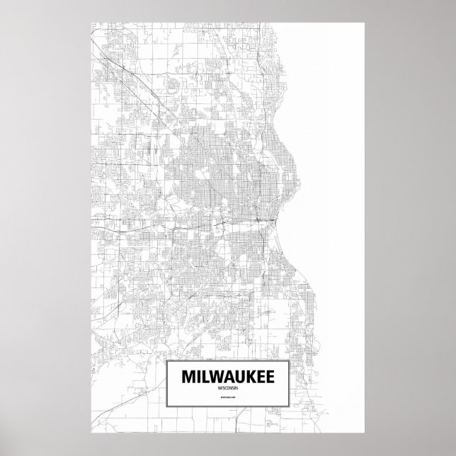 Milwaukee, Wisconsin (black on white) Poster (Front)