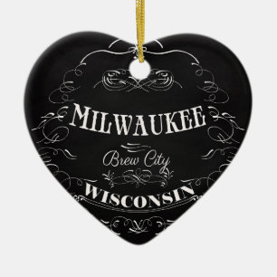 Milwaukee, Wisconsin - Brew City Ceramic Tree Decoration