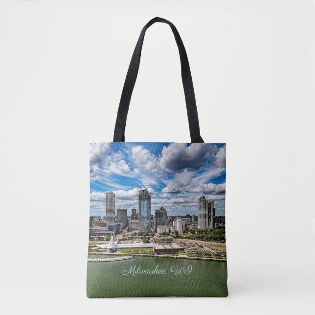 Milwaukee, Wisconsin cityscape photograph, Tote Bag (Front)