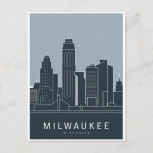 Milwaukee Wisconsin, Cityscape Postcard