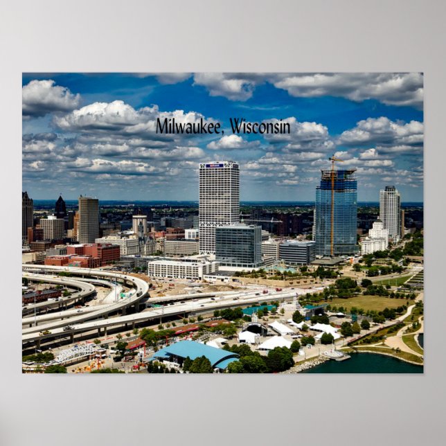 Milwaukee, Wisconsin cityscape Poster (Front)