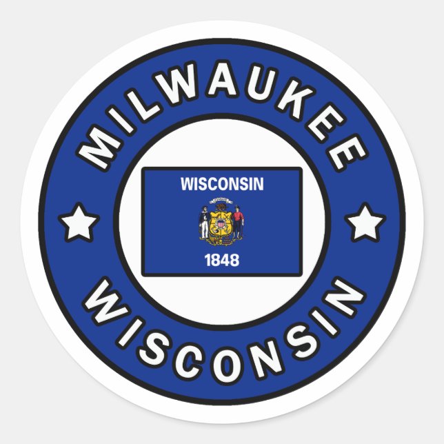 Milwaukee Wisconsin Classic Round Sticker (Front)