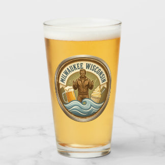 Milwaukee Wisconsin Emblem - Bronze Fonz Glass