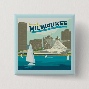 Milwaukee Wisconsin Harbour Brew City 15 Cm Square Badge