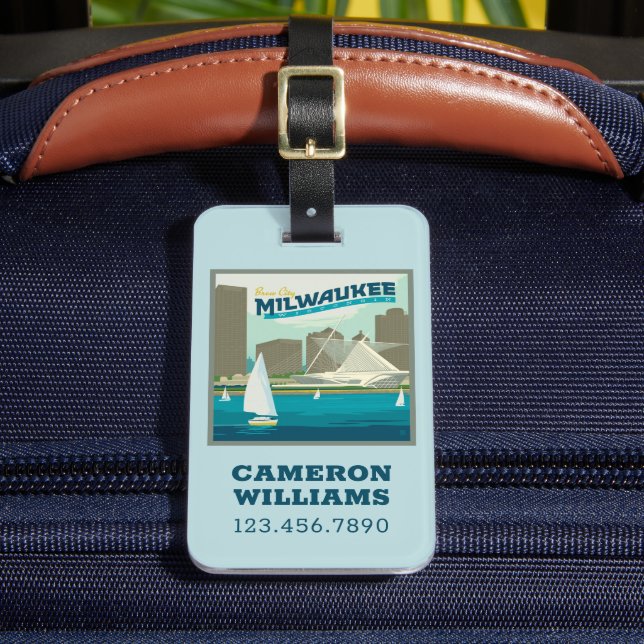 Milwaukee Wisconsin Harbour | Brew City Luggage Tag (Front Insitu 2)