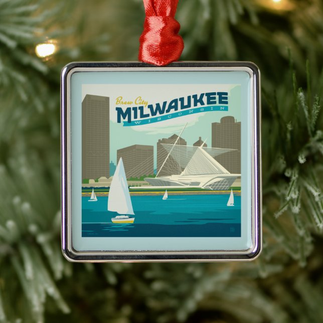Milwaukee Wisconsin Harbour | Brew City Metal Tree Decoration (Tree)