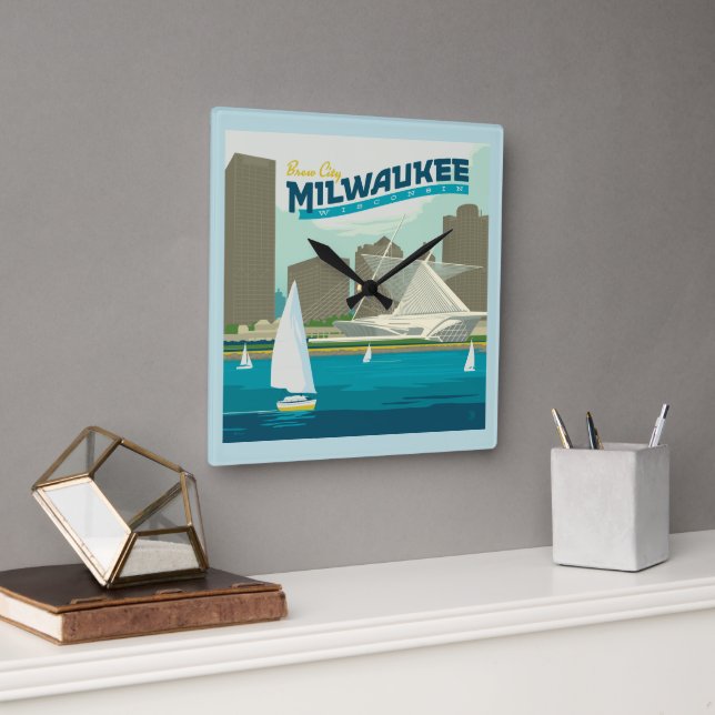 Milwaukee Wisconsin Harbour | Brew City Square Wall Clock (Office)