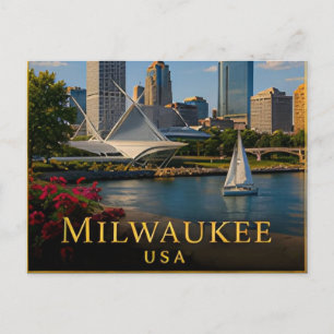Milwaukee Wisconsin Lake Michigan Brewing Postcard
