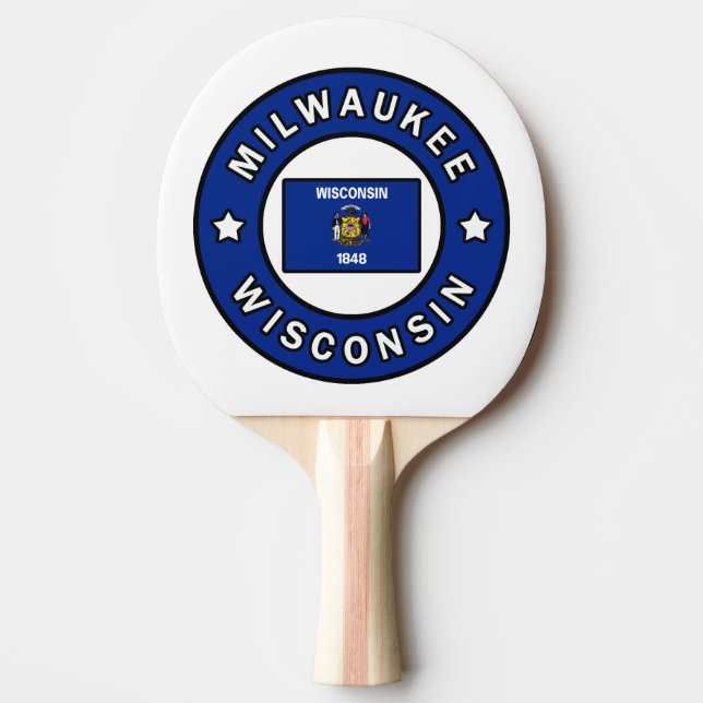 Milwaukee Wisconsin Ping Pong Paddle (Front)
