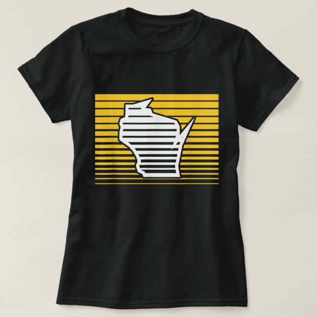 Milwaukee Wisconsin Retro Gradient Stripes  T-Shirt (Design Front)