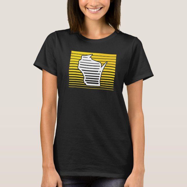 Milwaukee Wisconsin Retro Gradient Stripes T-Shirt (Front)