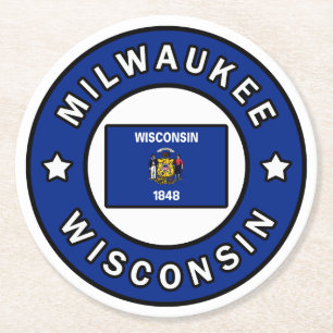 Milwaukee Wisconsin Round Paper Coaster