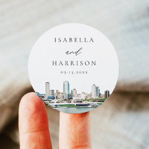 MILWAUKEE Wisconsin Skyline Destination Travel Classic Round Sticker