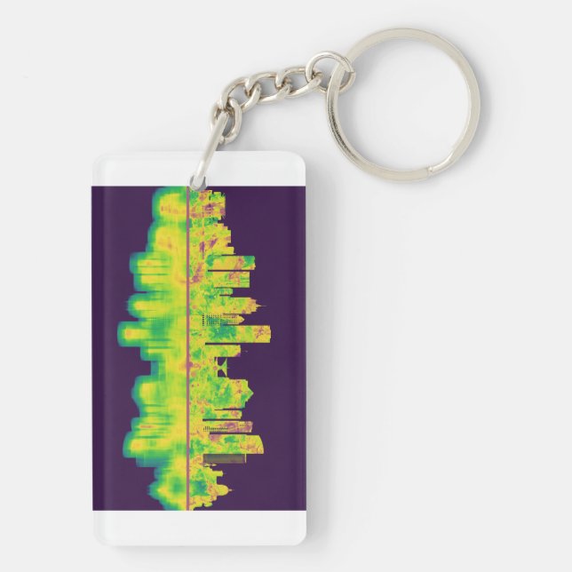 Milwaukee Wisconsin skyline Key Ring (Back)